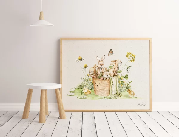 The cuteness of bunnies Nursery Art